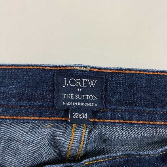 J.CREW The Sutton Jeans Mens 32 x 34 Measures 35.5 x 33 Blue Cotton Indigo Dye - Picture 6 of 12